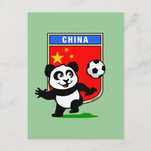 China Soccer Panda Postcard