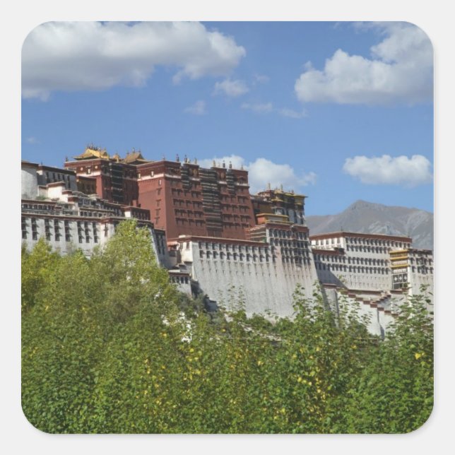 China, Tibet, Lhasa, Potala Palace 3 Square Sticker (Front)