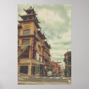 China Town with Traditional Architecture Poster