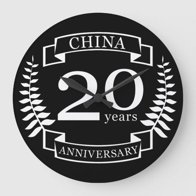 China Traditional wedding anniversary 20 years Large Clock (Front)