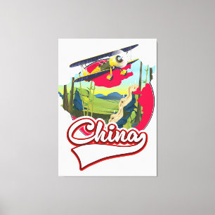China Travel map logo Canvas Print