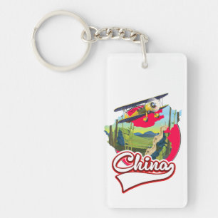 China Travel map logo Key Ring