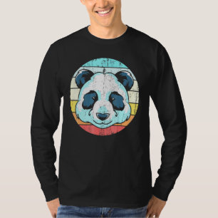 China Wildlife Zoo Animal Panda Bear Head Retro Fo T-Shirt