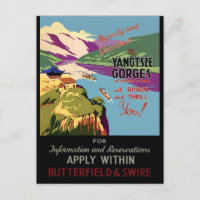 China Yangtsze vintage travel poster