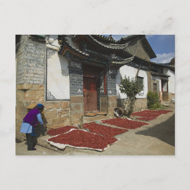 CHINA, Yunnan Province, Tianshengying. Drying Postcard (Front)