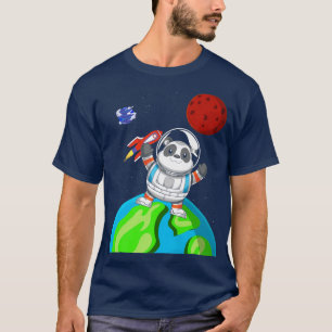 China Zoo Animal Outer Space Rocket Astronaut Pand T-Shirt
