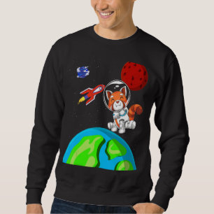 China Zoo Animal Outer Space Rocket Astronaut Red Sweatshirt