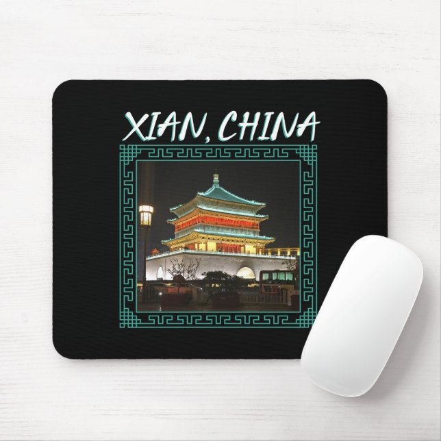 China's Ancient Xian Bell Tower Mouse Pad (With Mouse)