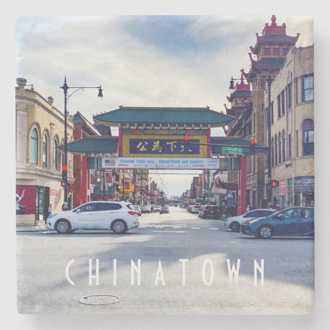 Chinatown Chicago Stone Coaster (Front)