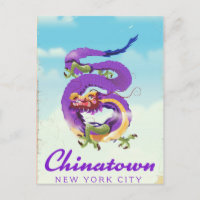 Chinatown New York city vintage poster