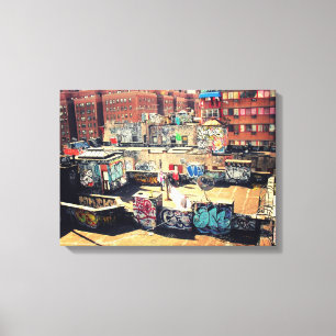 Chinatown Rooftop Graffiti Canvas Print