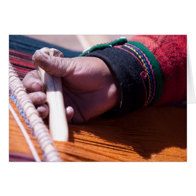 Chincheros woman making alpaca yarn 3 (Front Horizontal)