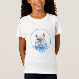 Chinchilla 1. Blue bow T-Shirt