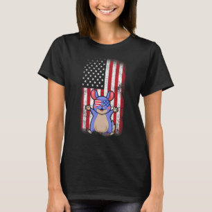 Chinchilla American Flag Boys Girls Men Women Four T-Shirt