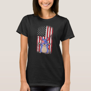 Chinchilla American Flag Boys Girls Men Women Four T-Shirt