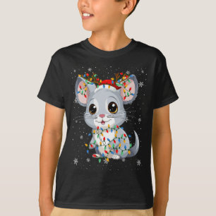 Chinchilla Animal Santa Hat Ugly Christmas Tree Li T-Shirt