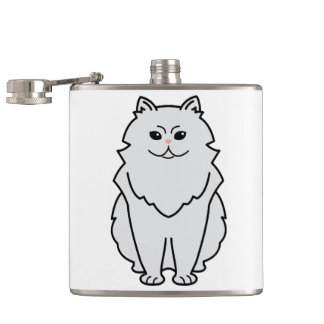 Chinchilla Cat Cartoon Hip Flask