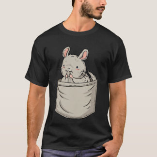 Chinchilla Chest Pocket Long Tail Chinchilla T-Shirt