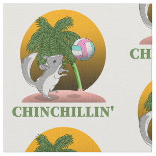 Chinchilla Chinchillin' Tropcial Beach Fabric