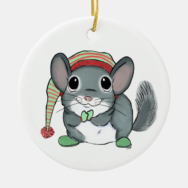 Chinchilla Christmas Tree Ornament  (Front)