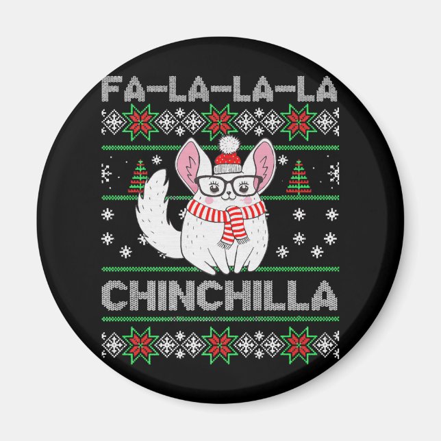 Chinchilla Christmas Ugly Gift For Chinchilla Love Magnet (Front)