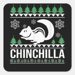 Chinchilla Christmas Ugly Sweater Xmas Gifts Men Square Sticker