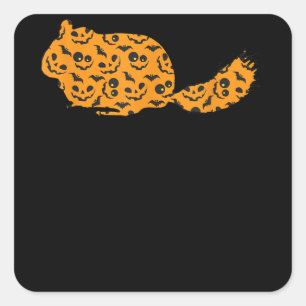Chinchilla Easy Halloween Outfit Rodent Lazy Square Sticker