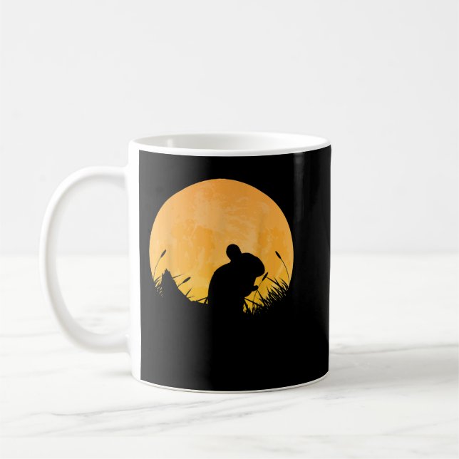 Chinchilla Easy Halloween Outfit Rodent Moon Coffee Mug (Left)