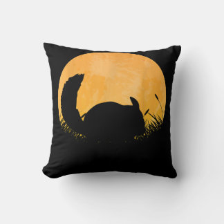 Chinchilla Easy Halloween Outfit Rodent Moon Cushion