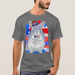 Chinchilla Funny Merica 4th of July American T-Shirt