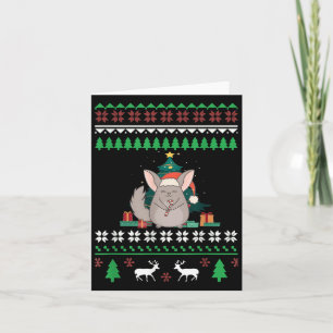 Chinchilla Funny Pet Ugly Christmas Funny Quote  Card