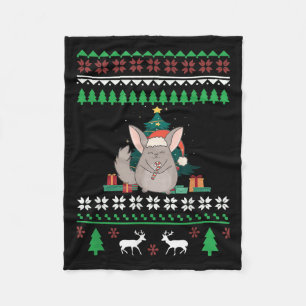Chinchilla Funny Pet Ugly Christmas Funny Quote Fleece Blanket