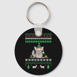 Chinchilla Funny Pet Ugly Christmas Funny Quote Key Ring