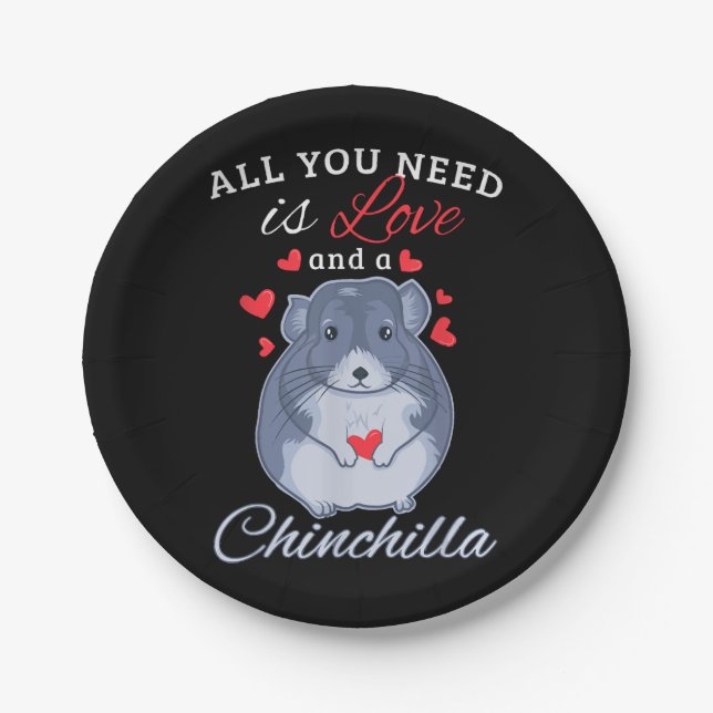 Chinchilla Gift Funny Cute Pet Animal Lover Owner Paper Plate (Front)