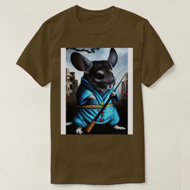 Chinchilla in a ninja costume 4 T-Shirt (Design Front)