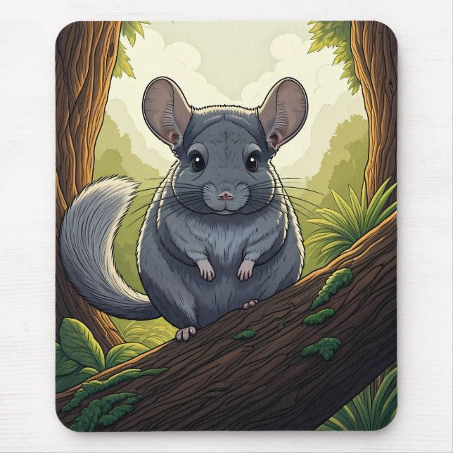 Chinchilla in the Forest Mouse Pad (Front)