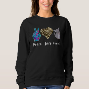 Chinchilla Leopard Heart Love Peace Chinchilla Pet Sweatshirt