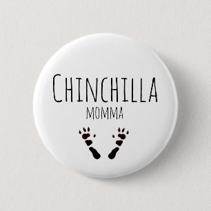 Chinchilla Momma - Paw-print Design 6 Cm Round Badge