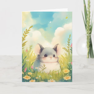 Chinchilla Nestled in Nature Embrace Card