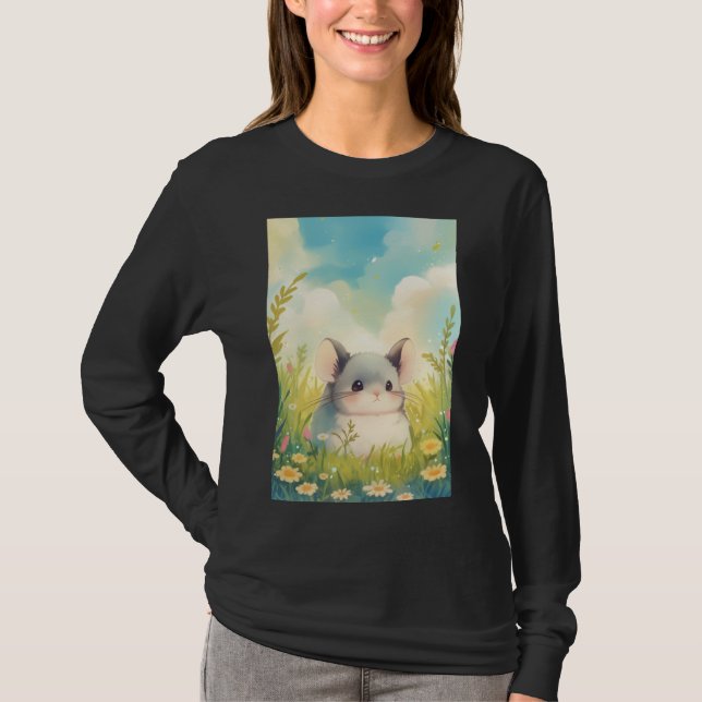 Chinchilla Nestled in Nature Embrace T-Shirt (Front)