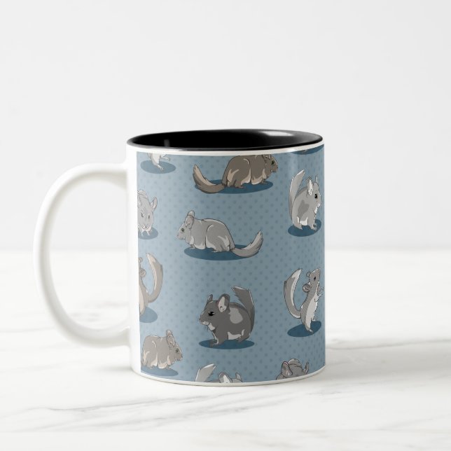 Chinchilla Pattern Two-Tone Coffee Mug (Left)
