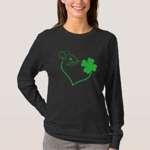 Chinchilla Shamrock Heart C Leaf St Patrick's Day T-Shirt