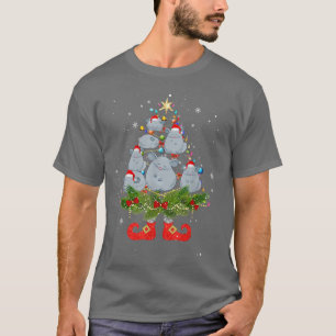 Chinchillas Christmas Tree Lights Funny Santa Hat T-Shirt