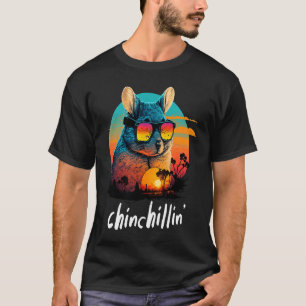 Chinchillin'  Retro Groovy Chinchilla T-Shirt