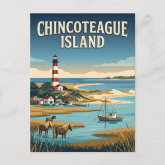 Chincoteague Island Virginia Lighthouse Vintage Postcard
