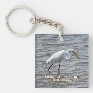 Chincoteague National Wildlife Great Heron Egret Key Ring