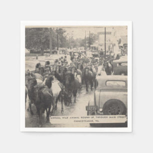 Chincoteague Pony Vintage 1941 Postcard Napkin