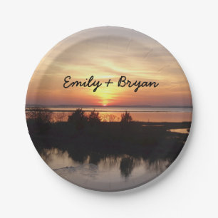 Chincoteague Sunset II Virginia Landscape Paper Plate