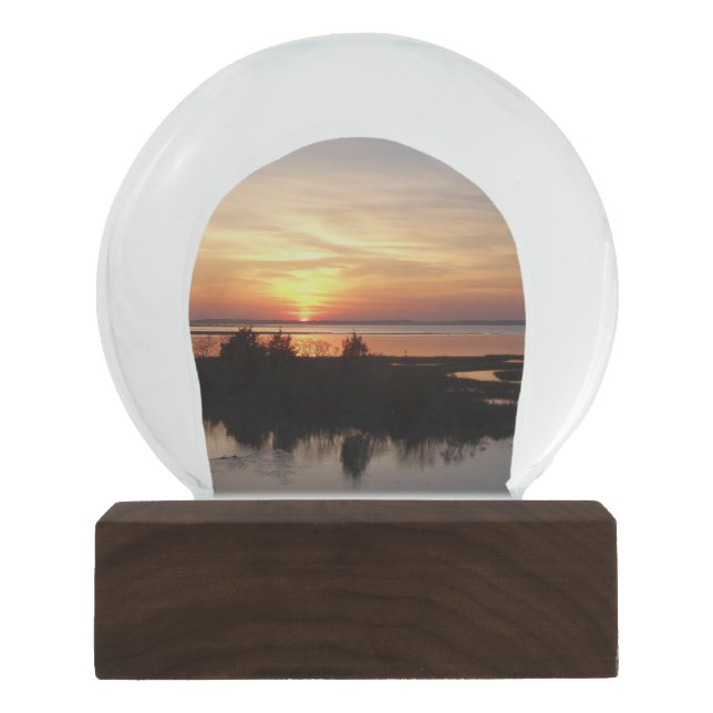 Chincoteague Sunset II Virginia Landscape Snow Globe (Front)