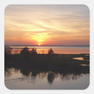 Chincoteague Sunset II Virginia Landscape Square Sticker